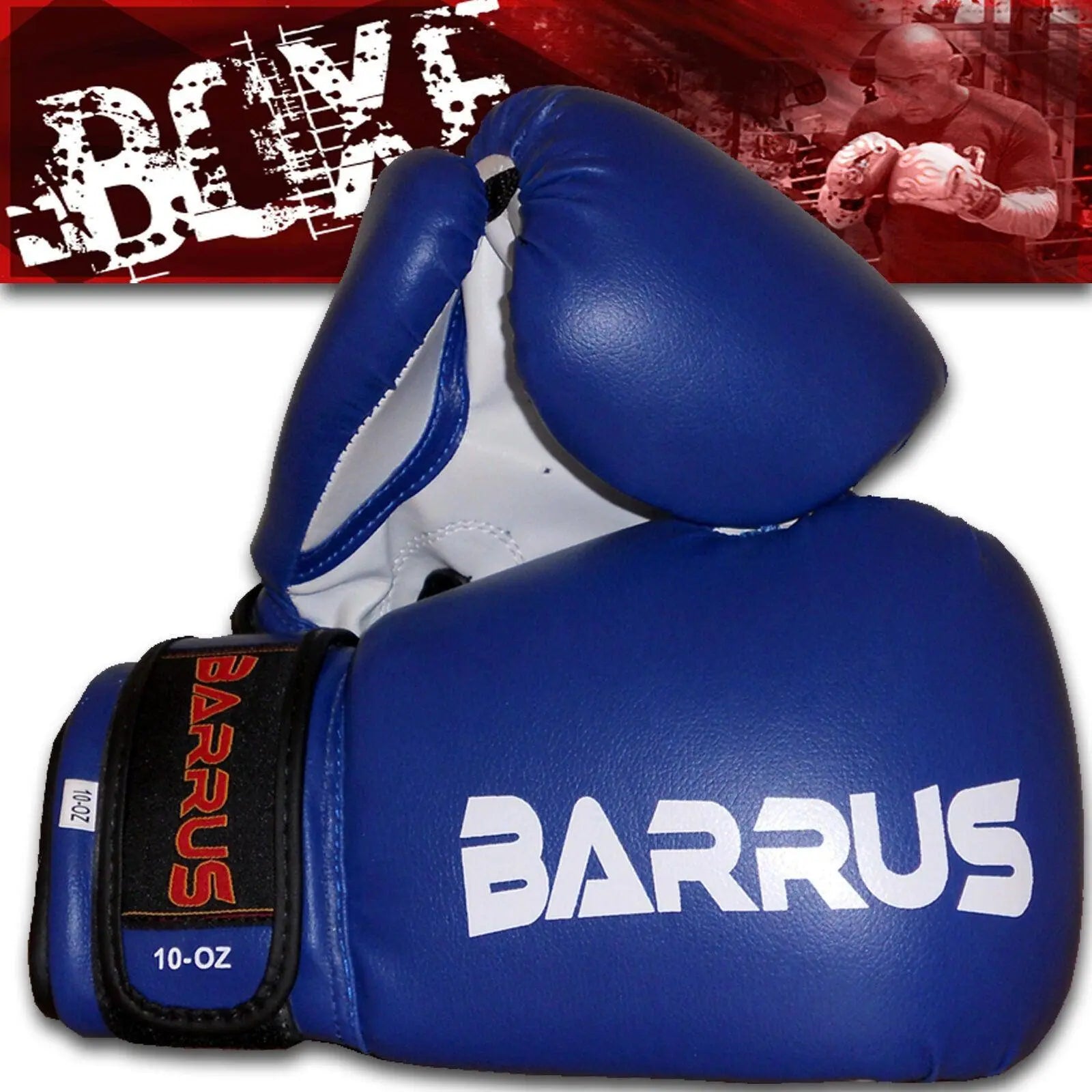 Barrus - Guantoni Kick Boxing Muay Thai MMA 6-8-10 OZ | Guanti Pugilato Boxe Full Contact Colore Blu - Punto Fitness Potenza