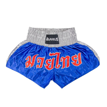 Pantaloncini Muay Thai Barrus shorts Arti Marziali Boxe Kickboxing colore blu - Punto Fitness