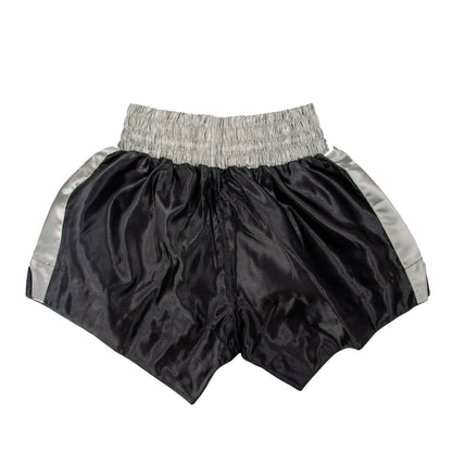 Pantaloncini Muay Thai Barrus shorts Arti Marziali Boxe Kickboxing colore nero dietro - Punto Fitness
