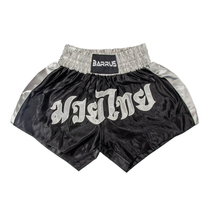 Pantaloncini Muay Thai Barrus shorts Arti Marziali Boxe Kickboxing colore nero - Punto Fitness