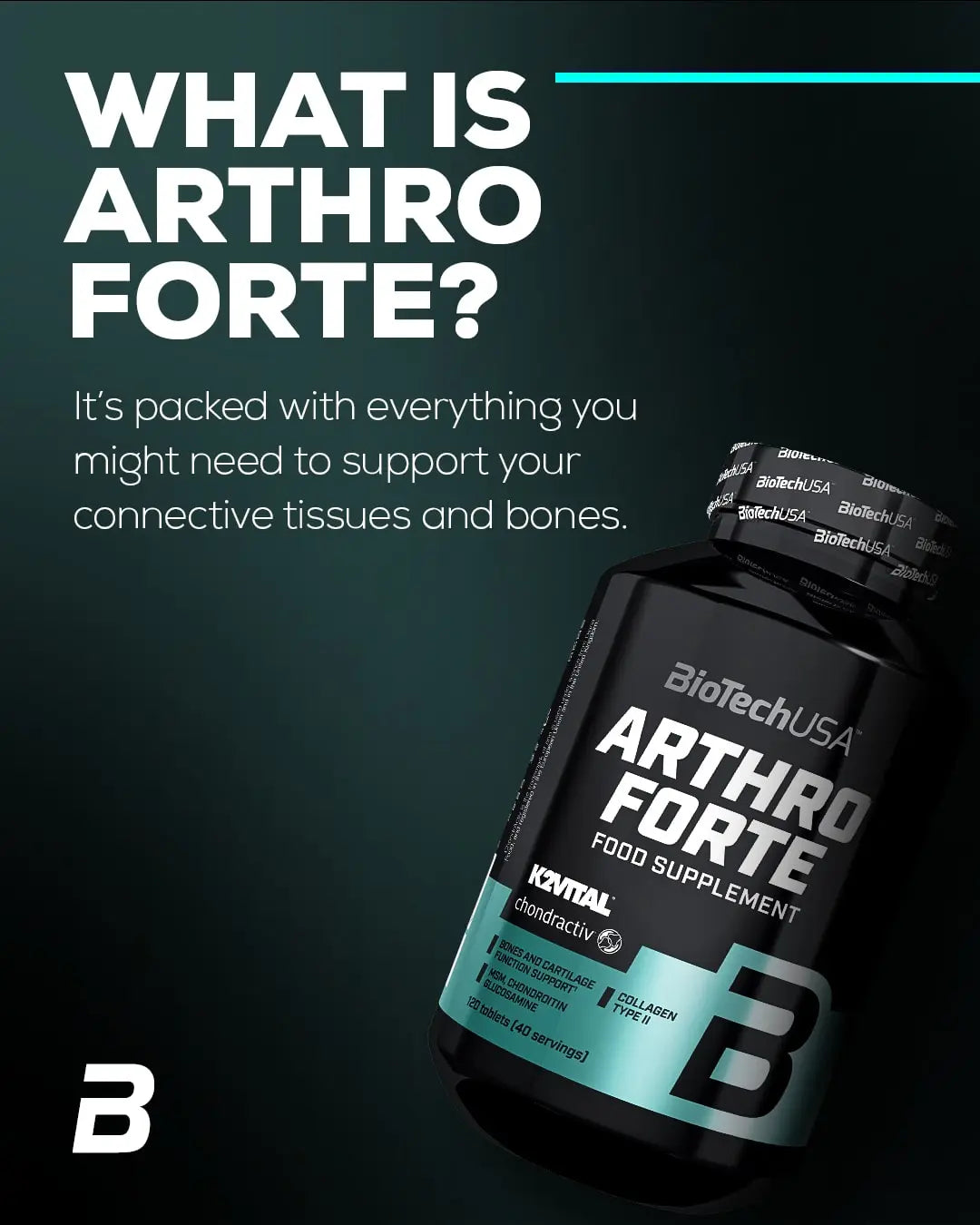BioTechUSA - ARTHRO FORTE Glucosamina Condroitina MSM articolazioni e tendini 120 capsule - Punto Fitness Potenza integratori