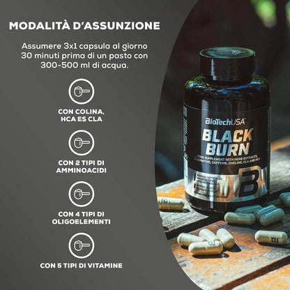 BioTechUSA BLACK BURN dimagrante termogenico brucia grassi 90 capsule - Punto Fitness