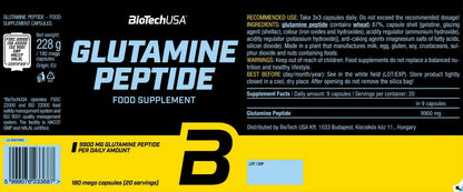 Biotech Glutamine Peptide - Glutammina Peptidica in capsule Tabella Nutrizionale - Punto Fitness Potenza