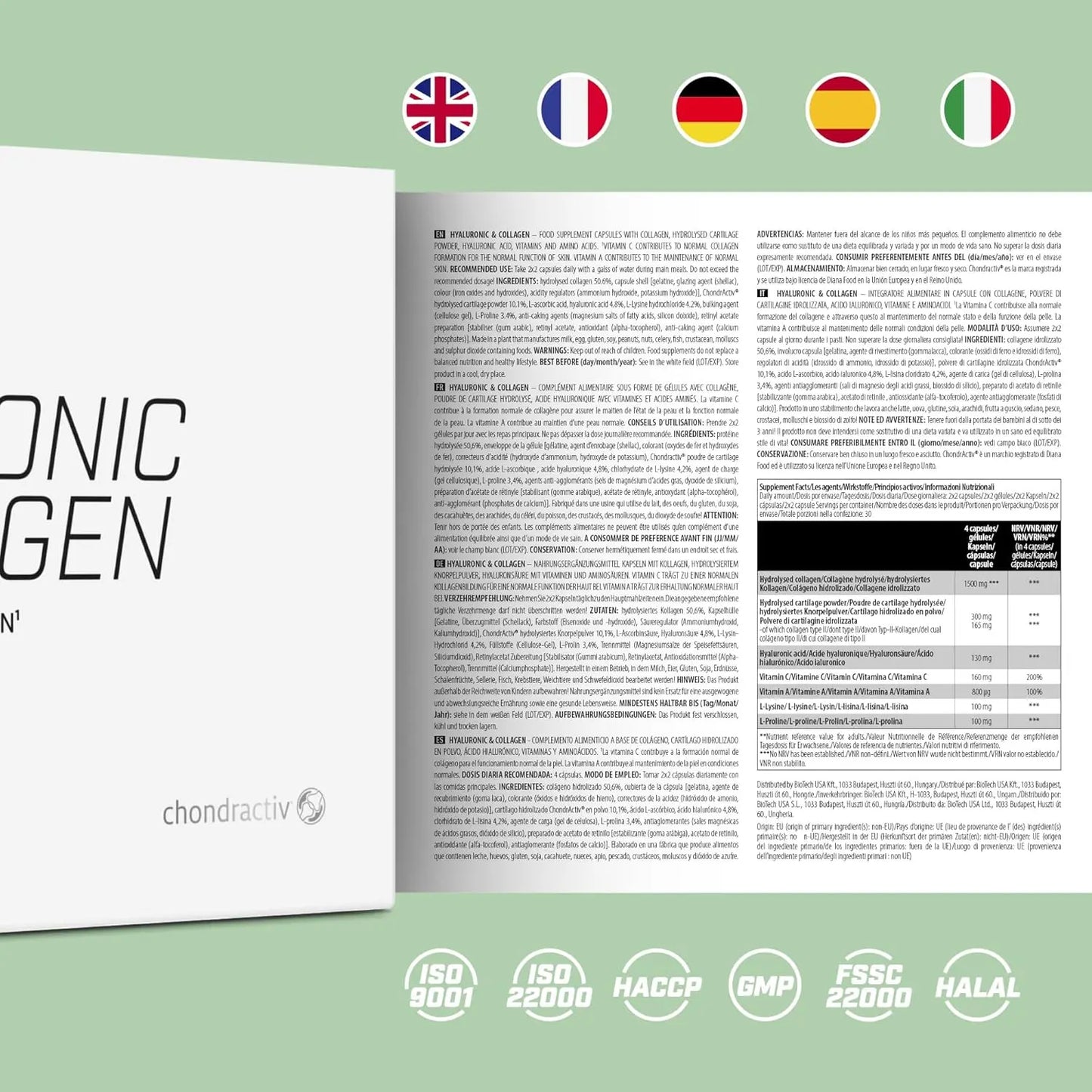 Biotech Hyaluronic & Collagen - acido ialuronico e collagene in capsule Istruzioni - Punto Fitness Potenza