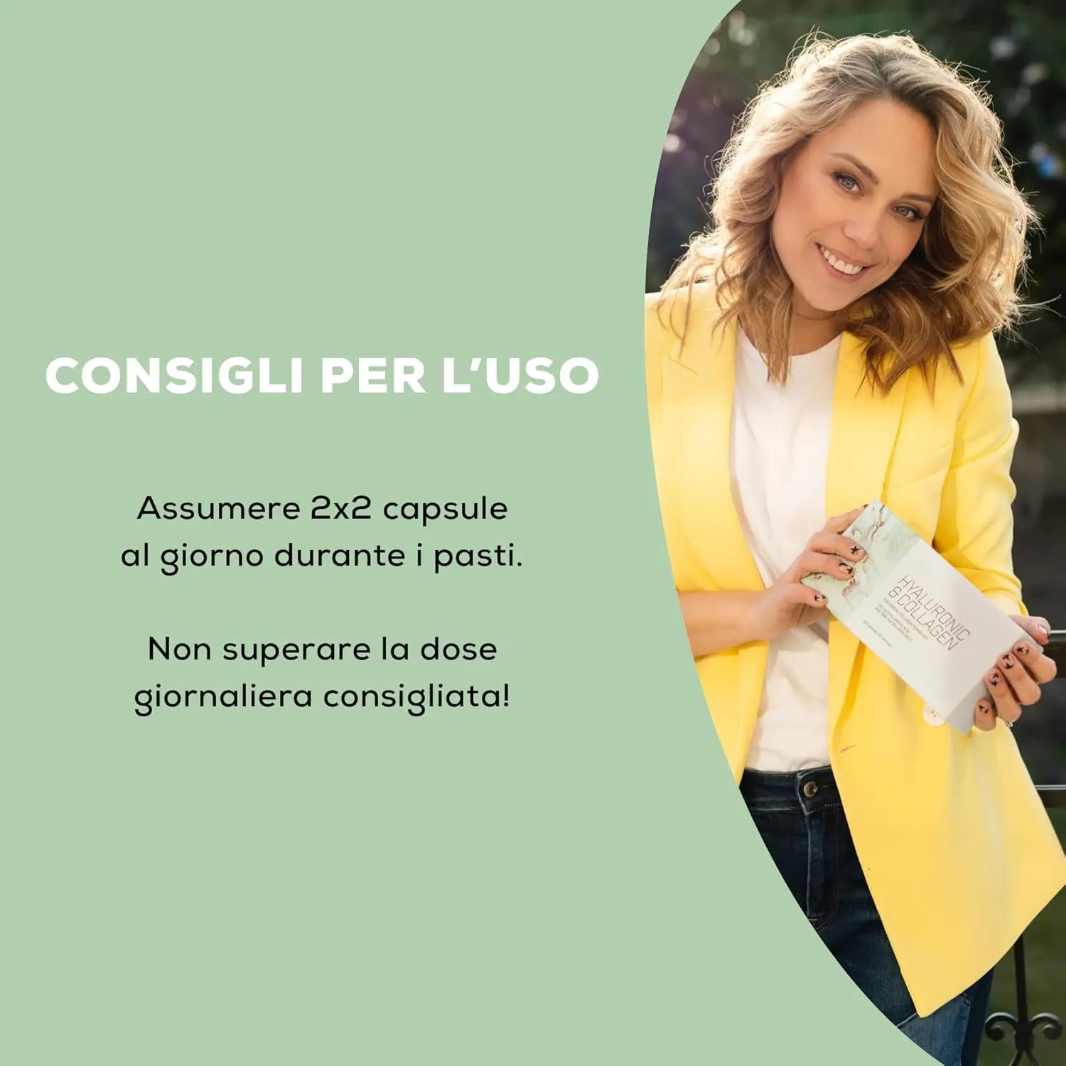 Biotech Hyaluronic & Collagen - acido ialuronico e collagene in capsule Posologia - Punto Fitness Potenza