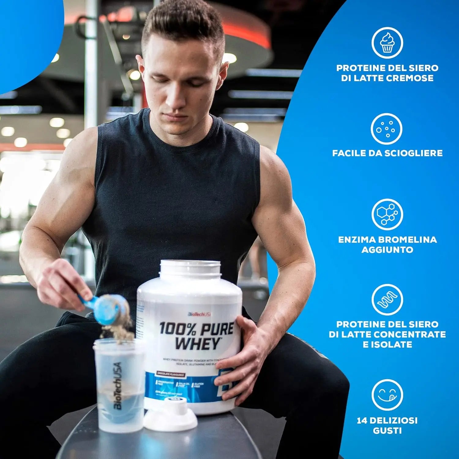 BioTech Pure Whey - Proteine in polvere isolate e concentrate - Punto Fitness Potenza