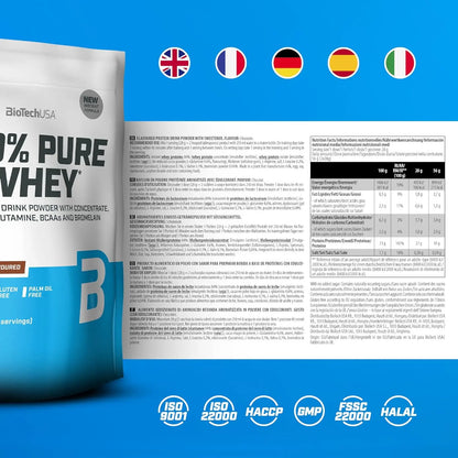 BioTech Pure Whey - Proteine in polvere isolate e concentrate - Tabella Nutrizionale - Punto Fitness Potenza