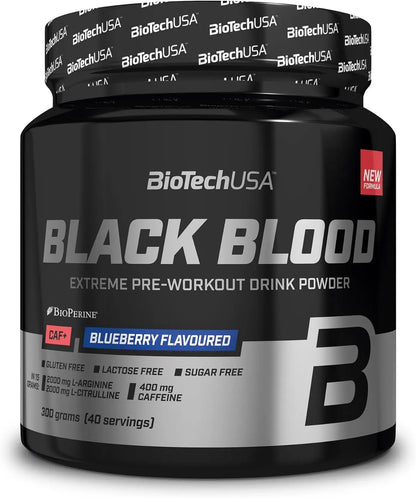 BiotechUSA - Black Blood Ireworkout in polvere Caf+ senza Glutine e Lattosio Mirtilli - Punto Fitness Potenza