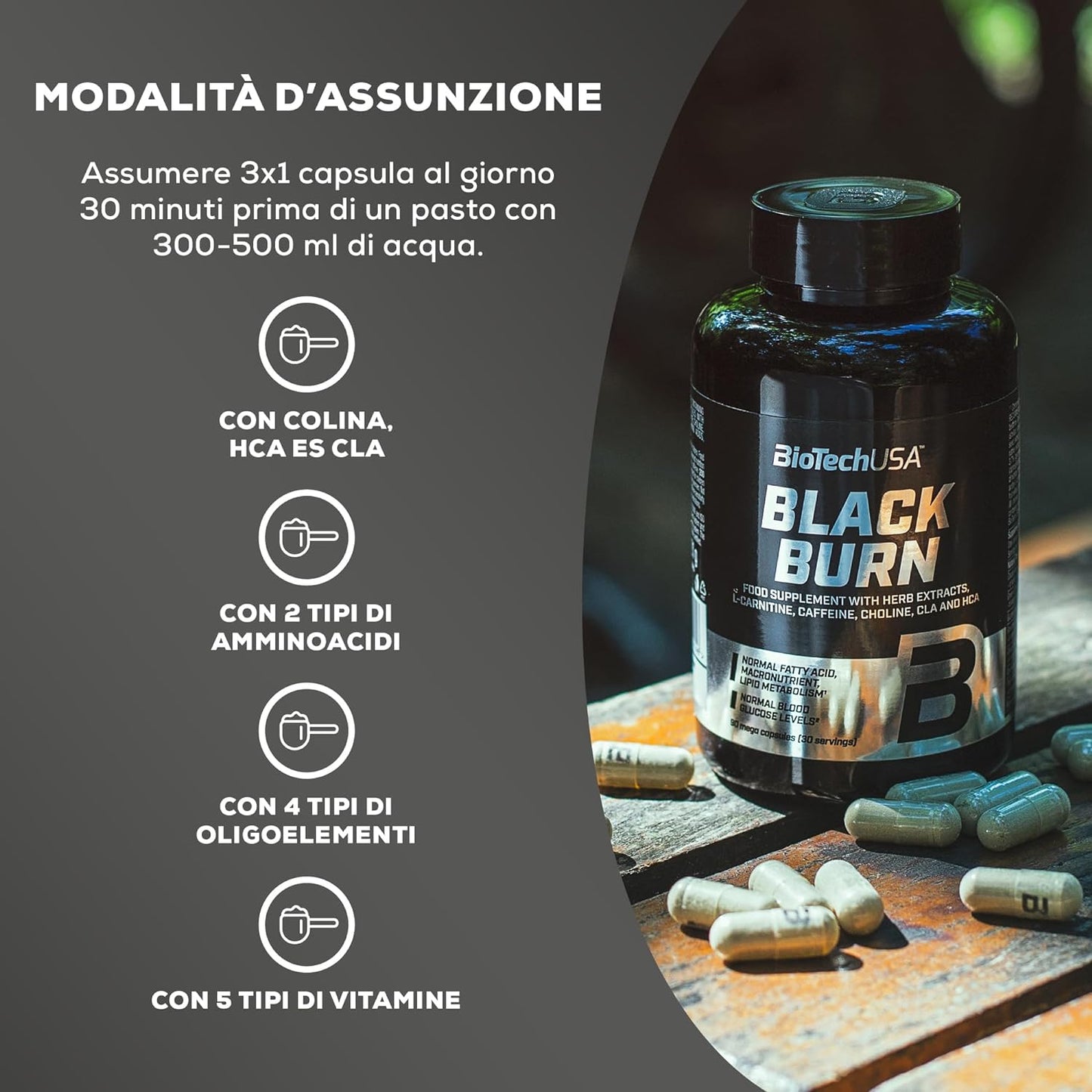 BioTechUSA BLACK BURN dimagrante termogenico brucia grassi 90 capsule - Punto Fitness