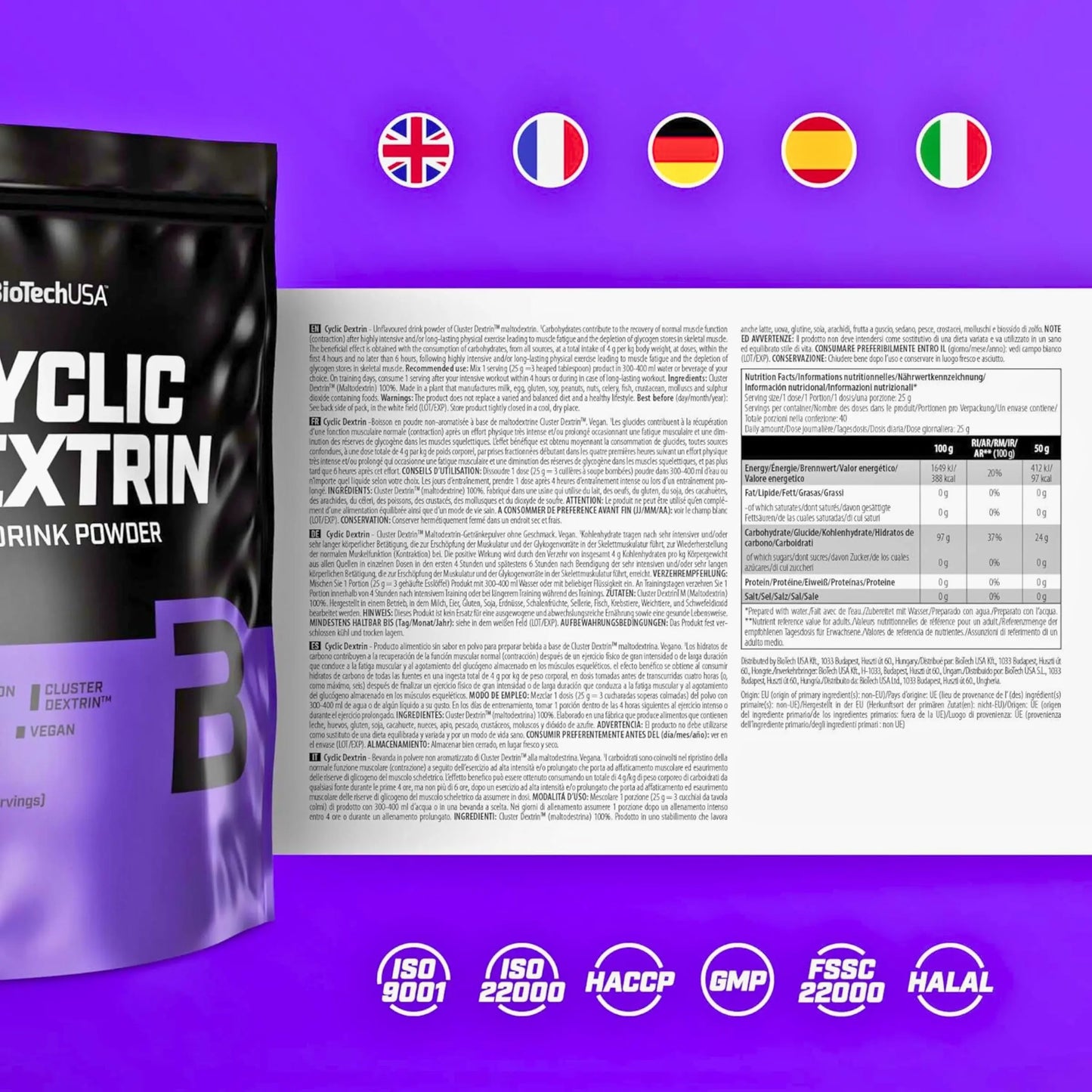 Biotech Cyclic Dextrin ciclodestrine con Cluster Dextrin - Punto Fitness Potenza