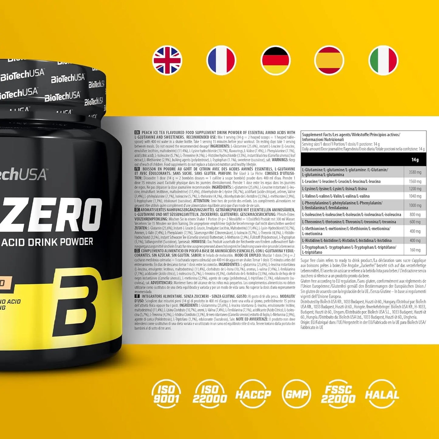 Biotech EAA ZERO aminoacidi essenziali in polvere 350g istruzioni - Punto Fitness Potenza