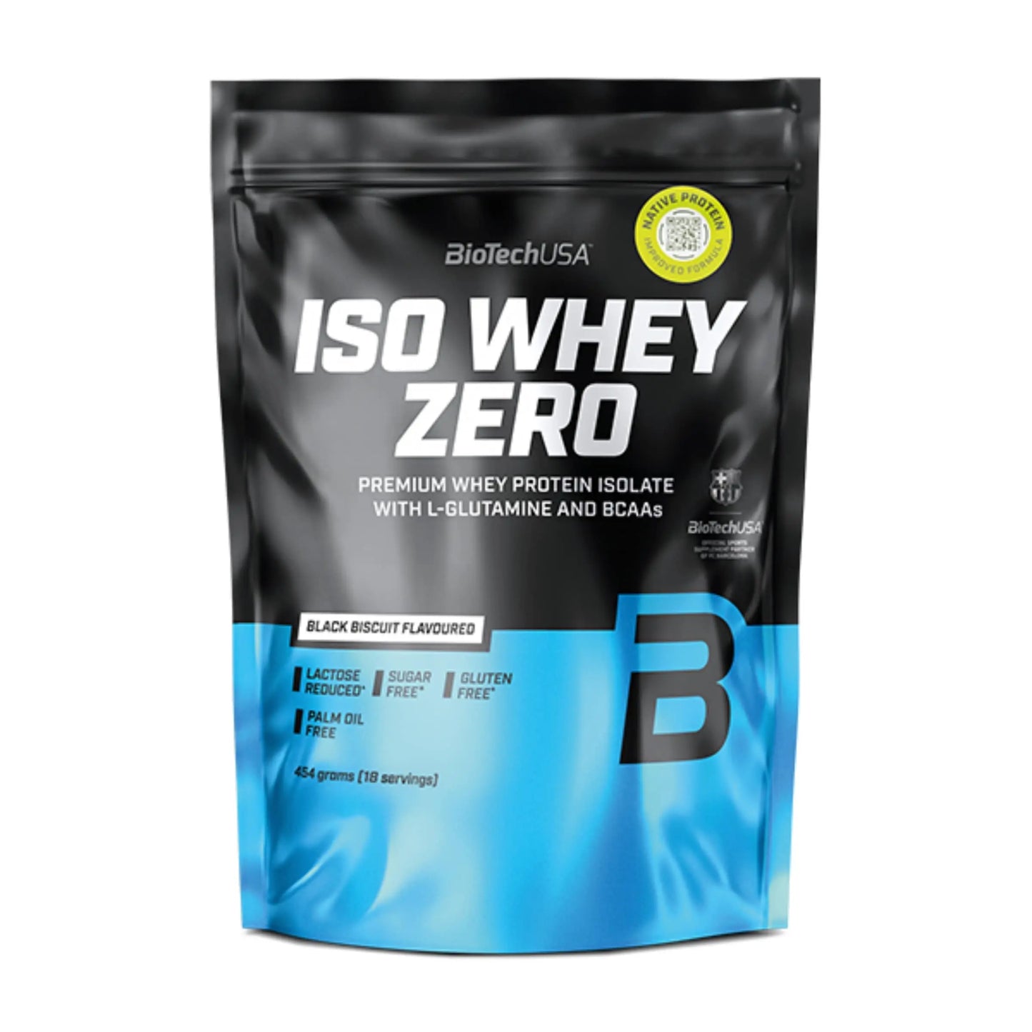 BioTechUSA - Iso Whey ZERO proteine in polvere isolate siero del latte 454g biscotto nero - Punto Fitness Potenza integratori