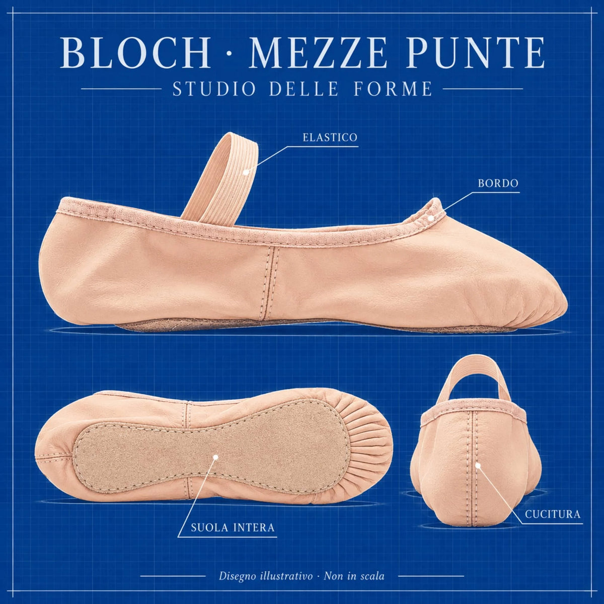 Canvas Ballet Half Slippers - Bloch Arise II S0239