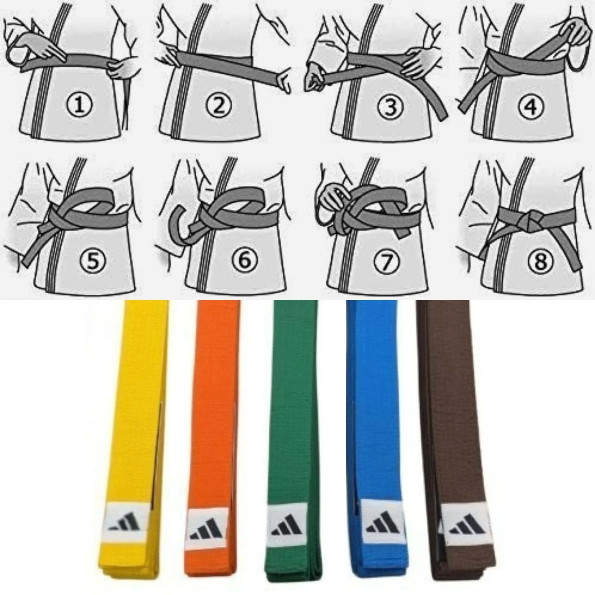 Adidas Club B220PC - Cintura cotone per Kimono Karate Judo Taekwondo BJJ tutorial come utilizzarla - Punto Fitness Potenza Arti Marziali