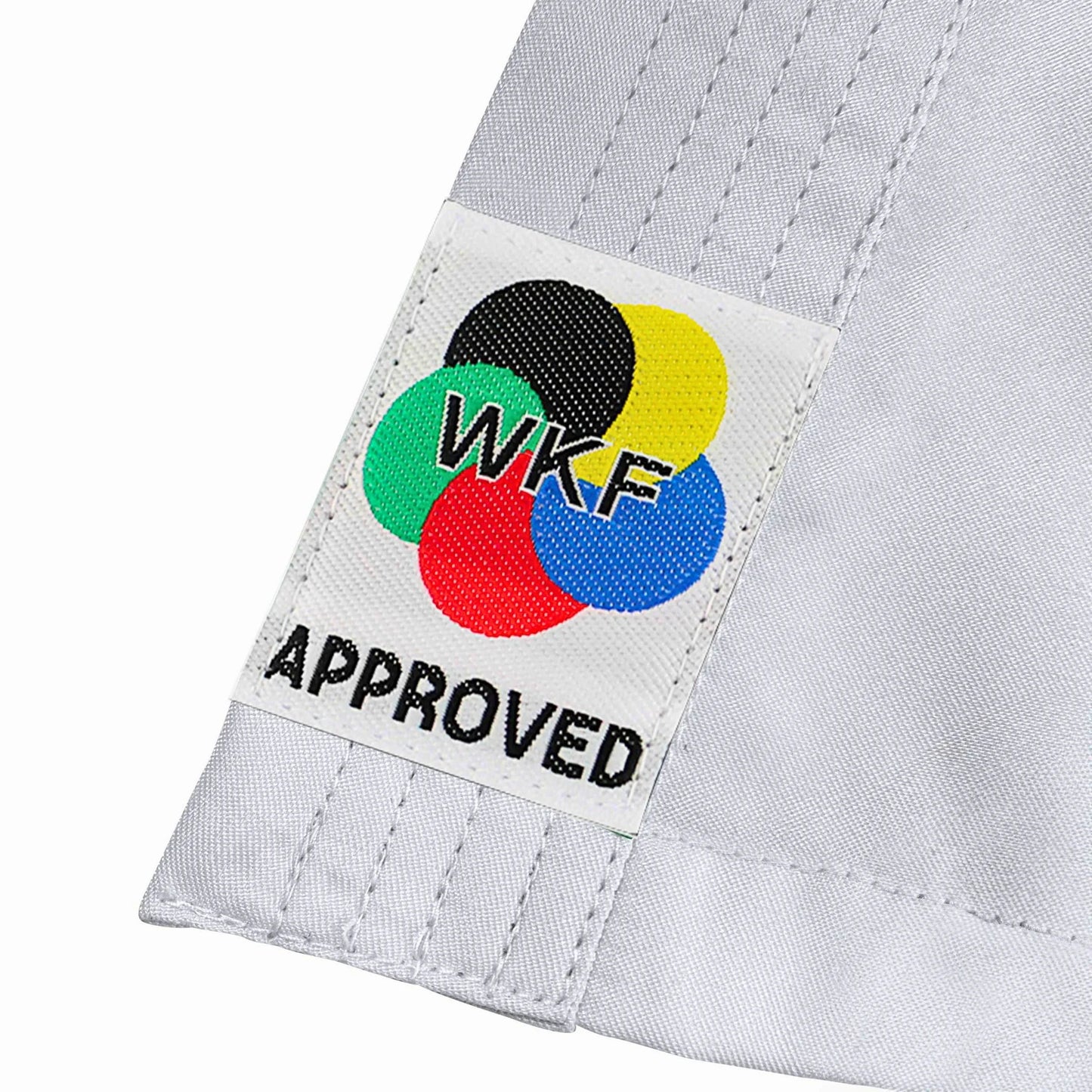 Divisa Karate Gi Adidas K150 Uniforme Kumite allenamento Kimono dettaglio logo WKF - Punto Fitness Potenza Arti Marziali