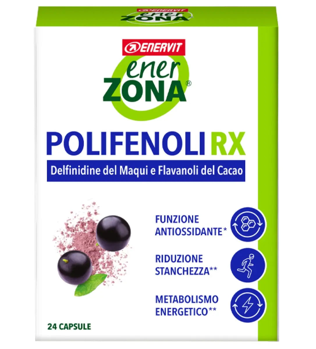 Enervit EnerZona Polifenoli RX Antiossidante Maqui 24 capsule - Punto Fitness Potenza