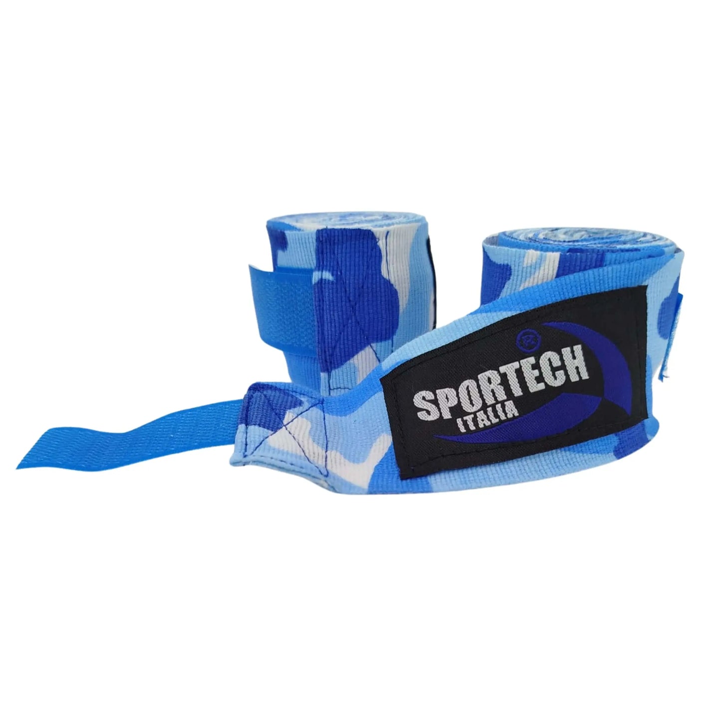 Sportech Fasce sottoguanto per Boxe MMA Pugilato, Bende semielastiche per guantoni e Guanti Sacco, Bendaggio Protezione Mani Camo Blu - Punto Fitness