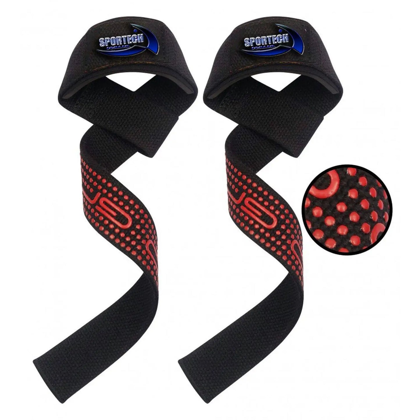 Sportech - Fasce per stacchi pesi palestra, cinghie sollevamento pesi polsiere straps allenamento Bodybuilding Powerlifting - Punto Fitness Potenza
