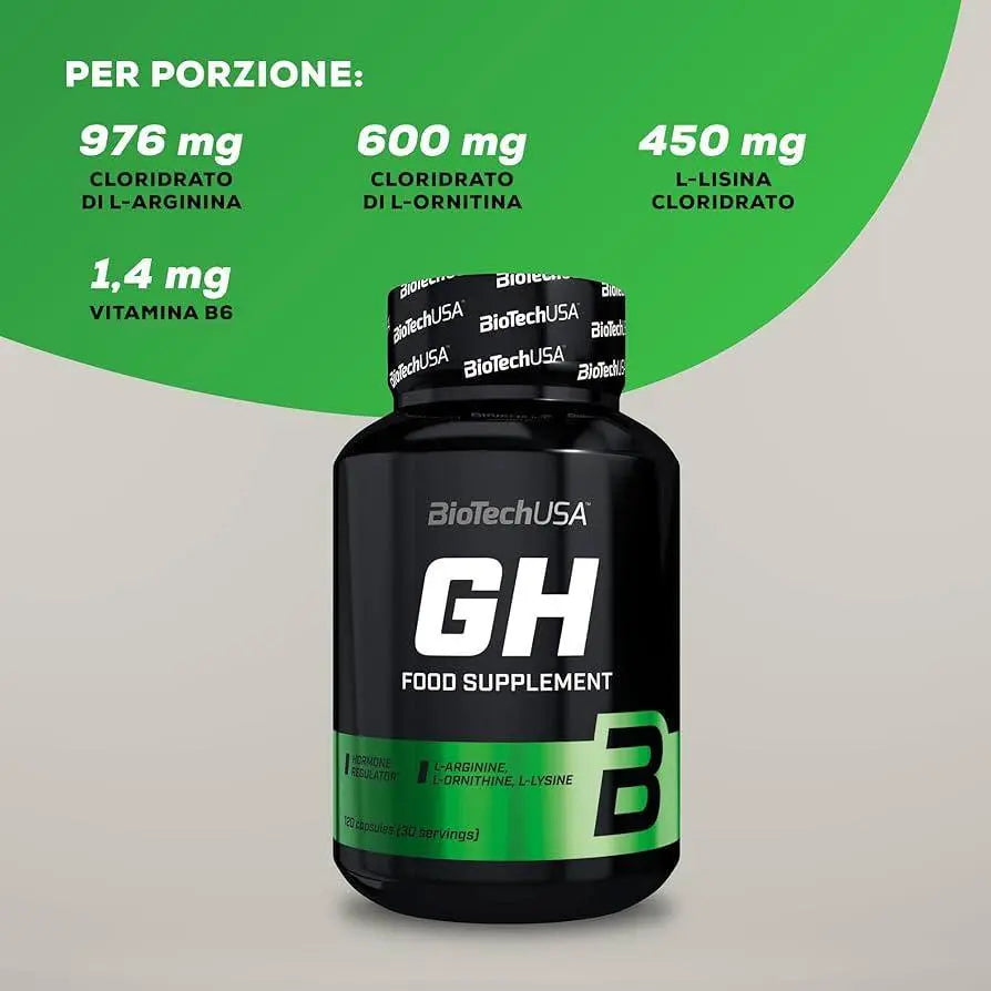 BioTech GH Hormone Regulator stimolante testo akg ornitina lisina capsule Caratteristiche - Punto Fitness Potenza