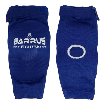 Barrus Gomitiere imbottite omologate WAKO protezione paragomiti Kickboxing MMA Muay Thai fronte retro colore blu - Punto Fitness Potenza Arti Marziali