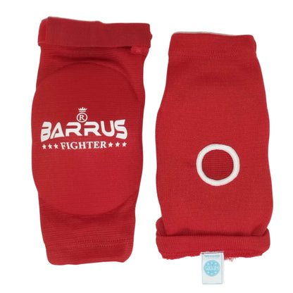 Barrus Gomitiere imbottite omologate WAKO protezione paragomiti Kickboxing MMA Muay Thai fronte retro colore rosso - Punto Fitness Potenza Arti Marziali