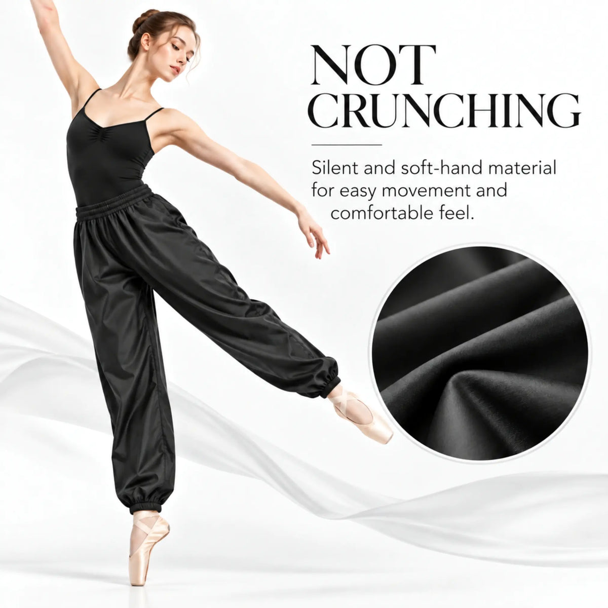 Grishko BLISS-1 0405 - Pantaloni riscaldamento Danza Effetto Sauna, ballerina che mostra materiale soffice che facilita i movimenti | Punto Fitness Potenza