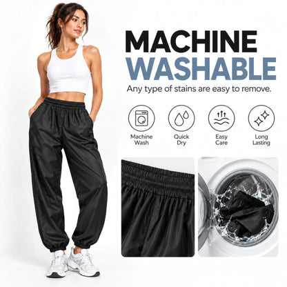 Grishko BLISS-1 0405 - Pantaloni riscaldamento Danza Effetto Sauna, ballerina che mostra prodotto lavabille in lavatrice | Punto Fitness Potenza