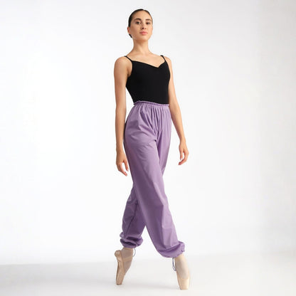Grishko BLISS-1 0405 - Pantaloni riscaldamento Danza Effetto Sauna, colore lilla davanti | Punto Fitness Potenza