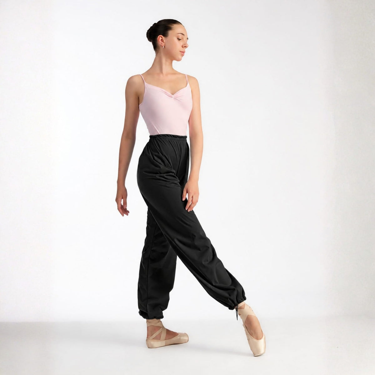 Grishko BLISS-1 0405 - Pantaloni riscaldamento Danza Effetto Sauna, colore nero davanti | Punto Fitness Potenza
