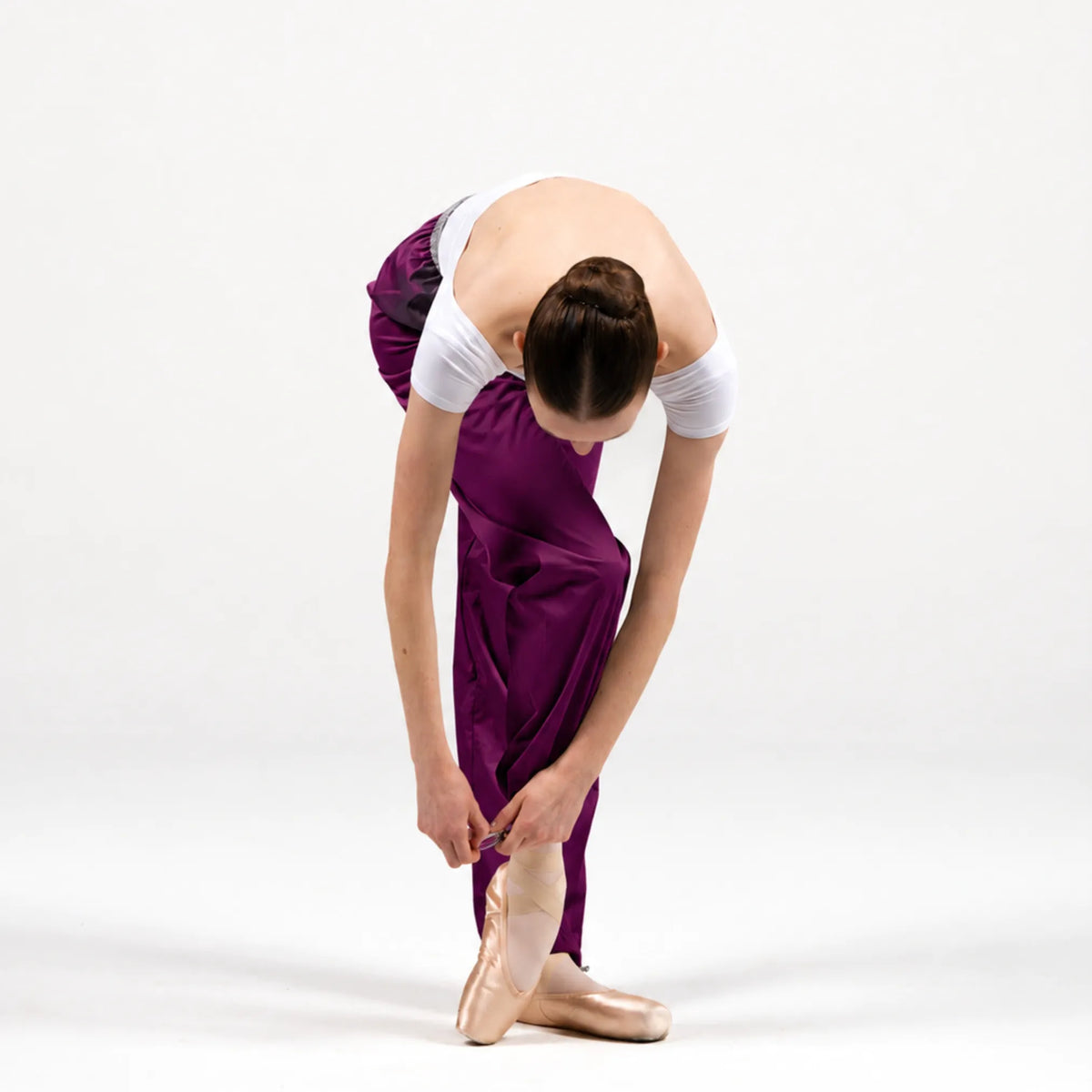 Grishko BLISS-1 0405 - Pantaloni riscaldamento Danza Effetto Sauna, colore mirtillo davanti | Punto Fitness Potenza