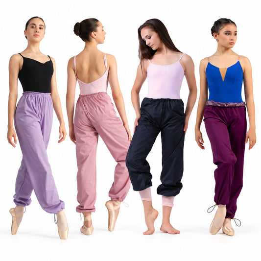 Grishko BLISS-1 0405 - Pantaloni riscaldamento Danza Effetto Sauna, varianti con colori disponibili lilla rosa nero mirtillo | Punto Fitness Potenza