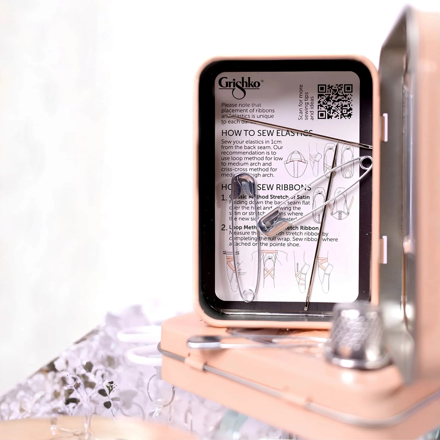 Grishko SK001G - Kit cucito per ballerina danza classica, spille e ditale | Punto Fitness Potenza