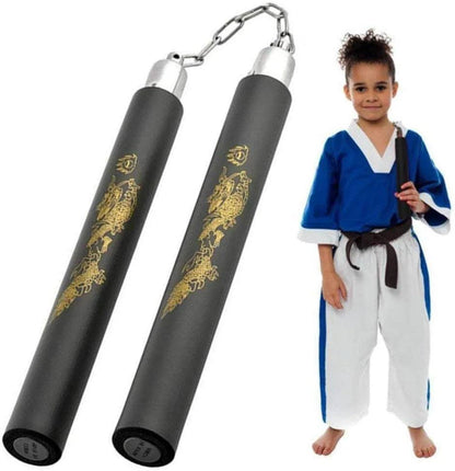 Sportech Italia - Nunchaku gomma Allenamento Arti Marziali Kung Fu Wushu Karate Kobudo nunciaco professionali con catena lifestyle - Punto Fitness Potenza