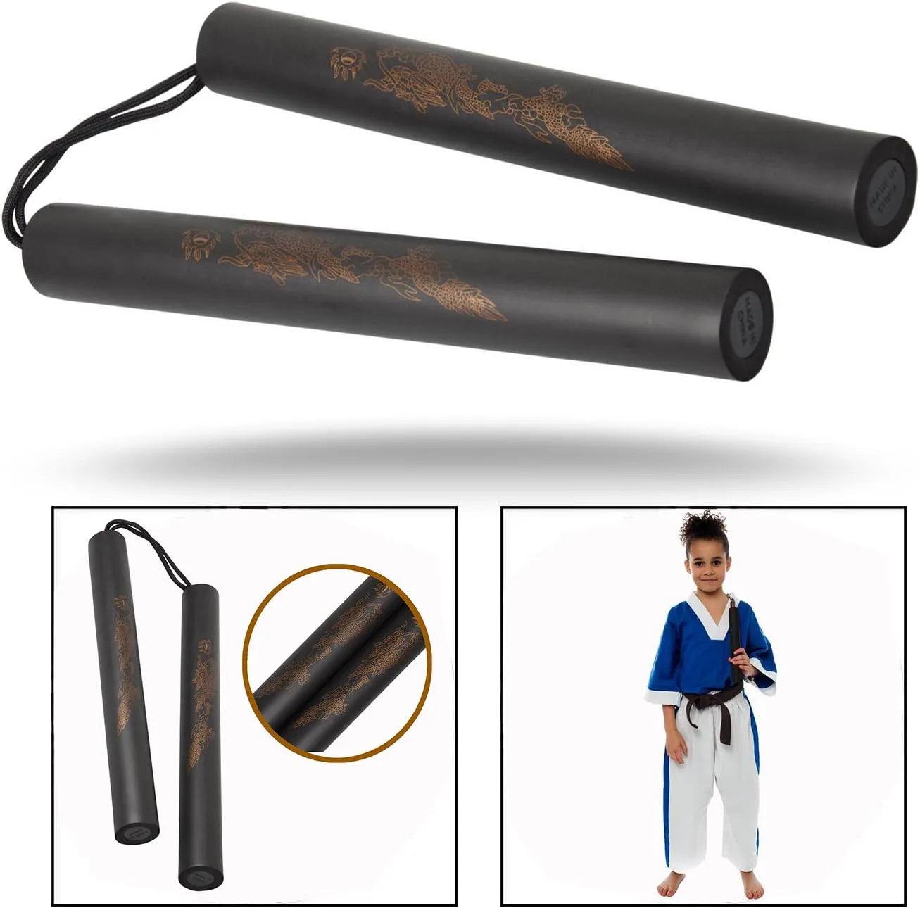 Sportech Italia - Nunchaku gomma con lacci Allenamento Arti Marziali Kung-Fu Wushu Karate Nunchuk - Punto Fitness Potenza