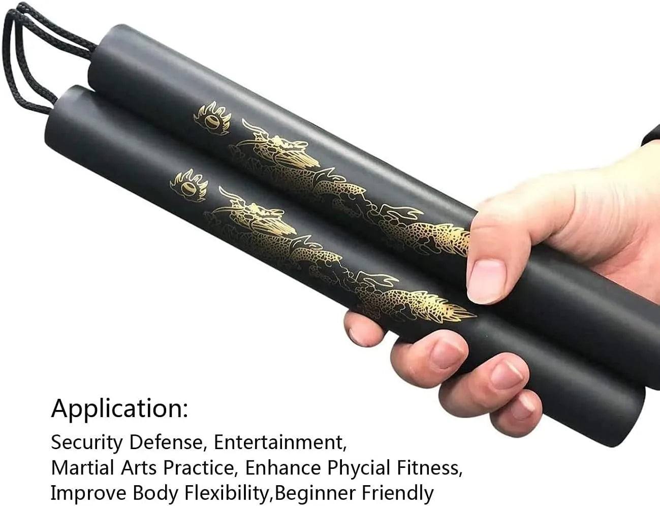 Sportech Italia - Nunchaku gomma con lacci Allenamento Arti Marziali Kung-Fu Wushu Karate Nunchuk - Punto Fitness Potenza