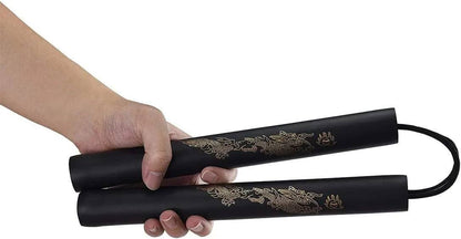 Sportech Italia - Nunchaku gomma con lacci Allenamento Arti Marziali Kung-Fu Wushu Karate Nunchuk - Punto Fitness Potenza