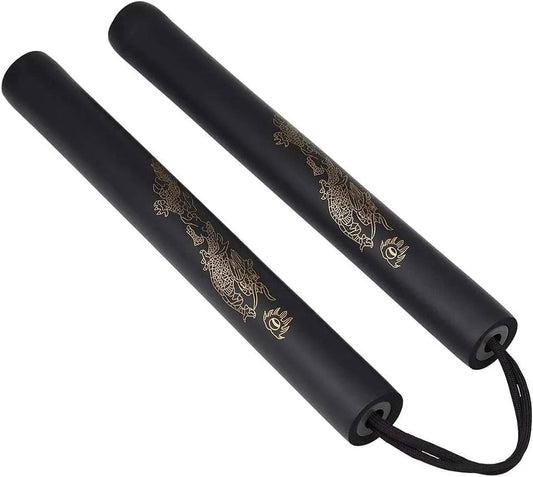 Sportech Italia - Nunchaku gomma con lacci Allenamento Arti Marziali Kung-Fu Wushu Karate Nunchuk - Punto Fitness Potenza