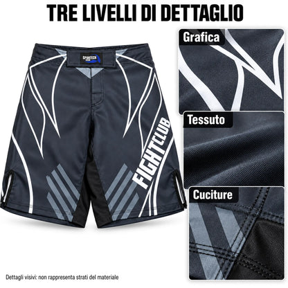 Sportech Italia ST152 - Pantaloncini MMA combattimento UFC shorts Arti Marziali Boxe Kickboxing Muay Thai BJJ dettagli cuciture e tessuto | Punto Fitness Potenza