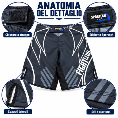 Sportech Italia ST152 - Pantaloncini MMA combattimento UFC shorts Arti Marziali Boxe Kickboxing Muay Thai BJJ dettagli | Punto Fitness Potenza