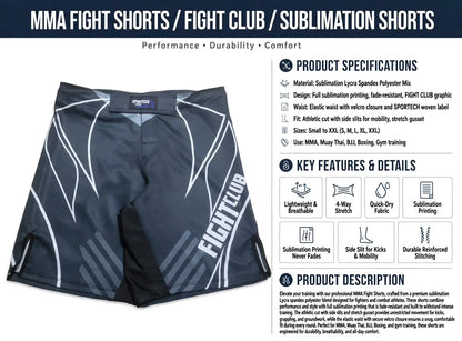 Sportech Italia ST152 - Pantaloncini MMA combattimento UFC shorts Arti Marziali Boxe Kickboxing Muay Thai BJJ dati tecnici | Punto Fitness Potenza