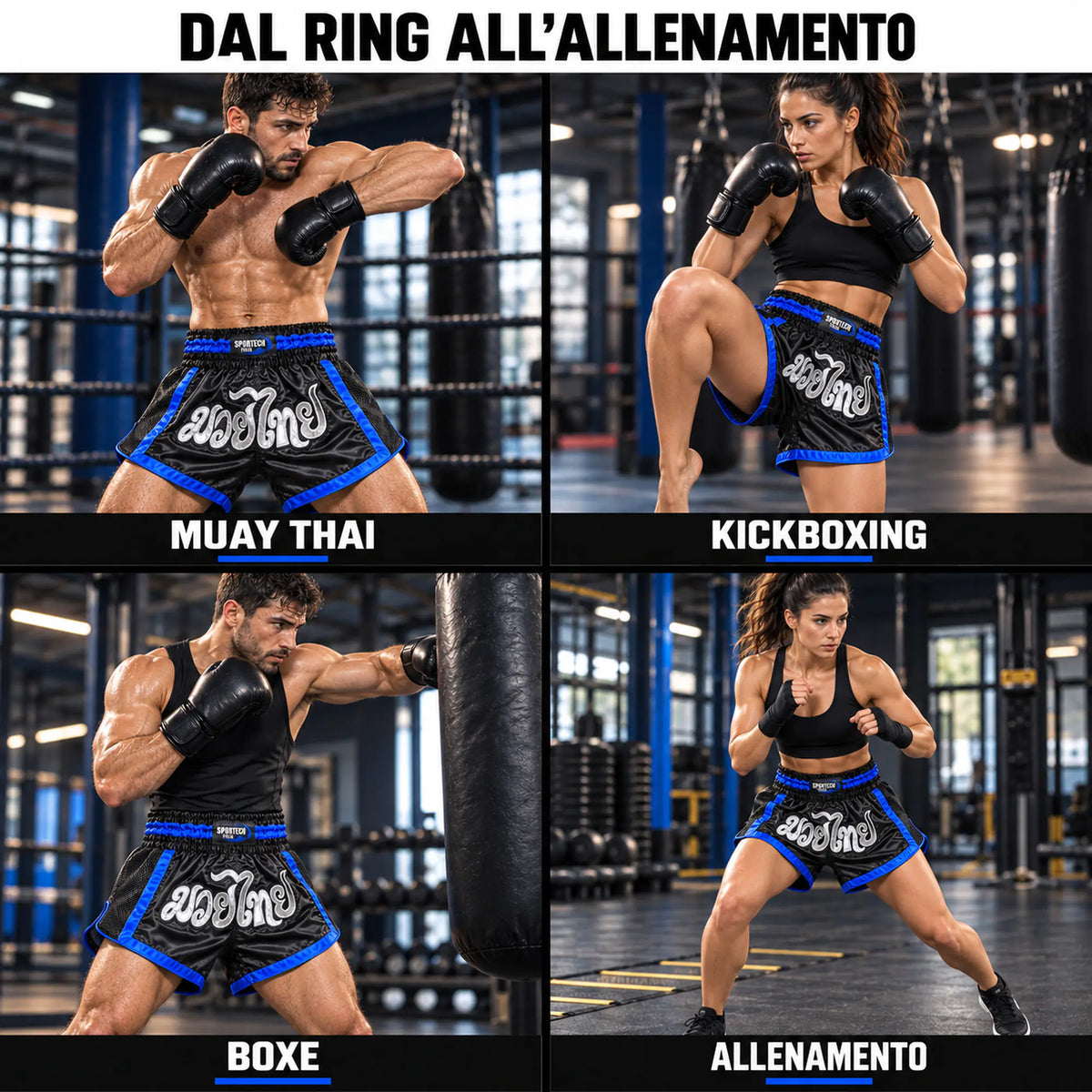 Muay-Thai-Shorts für Kickbox-, Grappling- und MMA-Training