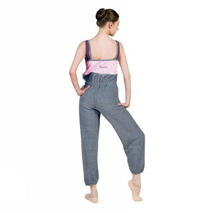 Sansha GABY unitard E04F tuta warmup salopette per Ballerine Danza Classica grigio rosa - Punto Fitness