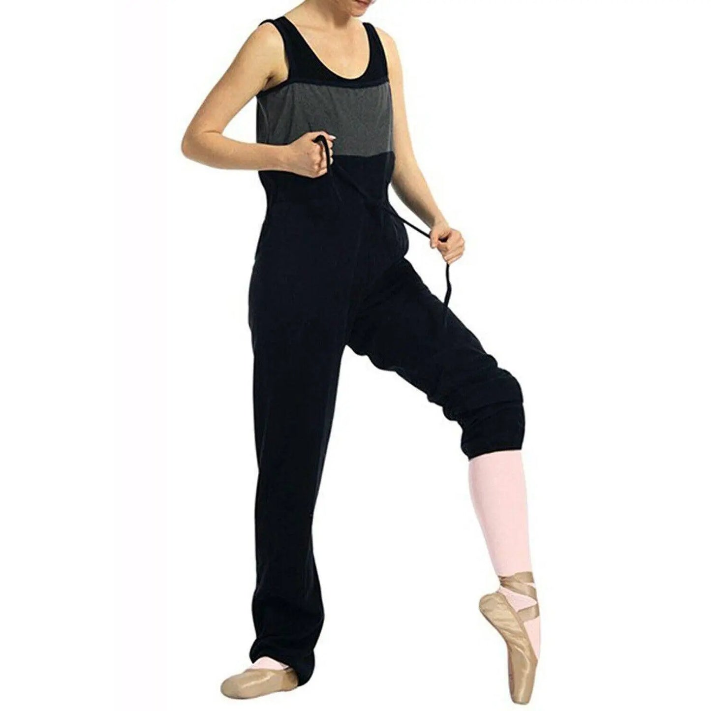 Sansha GABY unitard E04F tuta warmup salopette per Ballerine Danza Classica nero grigio - Punto Fitness