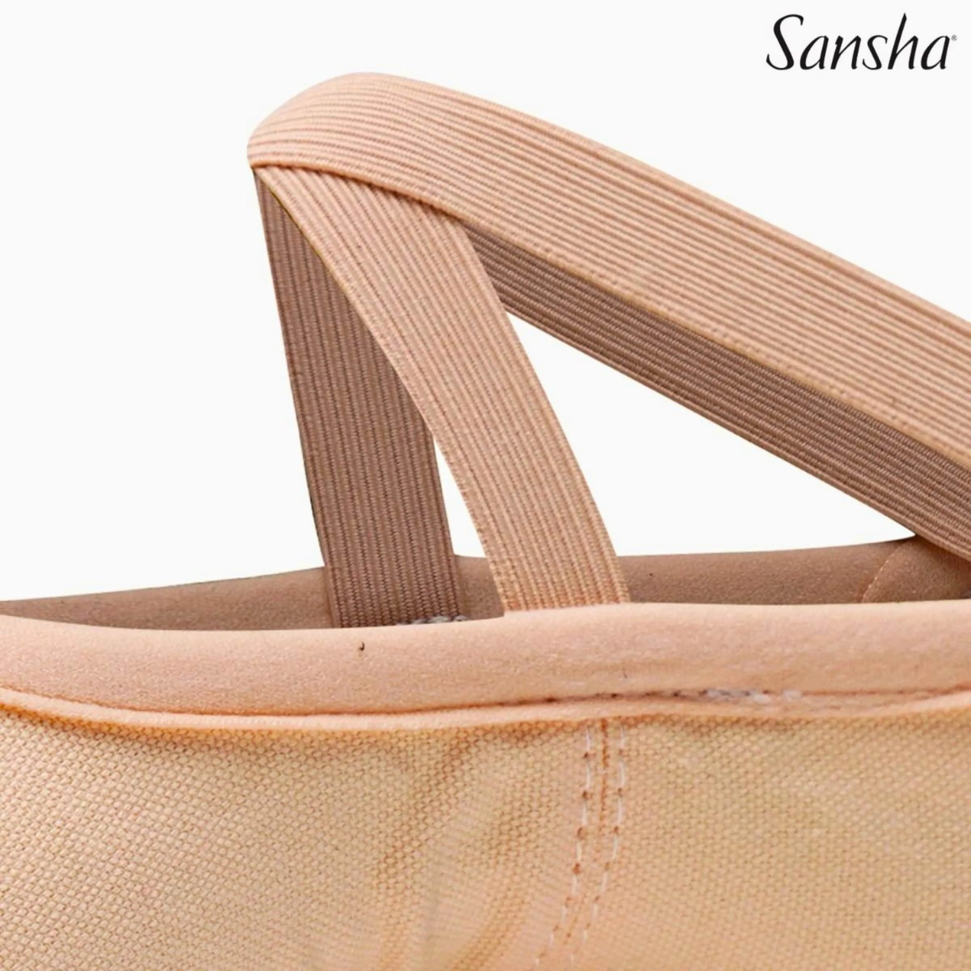 Sansha Julia S25c - scarpette Danza Classica mezze punte tela dettaglio elastico - Punto Fitness Potenza