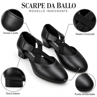 TuttoDanza - Scarpe da Ballo Donna in Vera Pelle per Balli di gruppo Carattere Social Dance caratteristiche scarpa | Punto Fitness Potenza