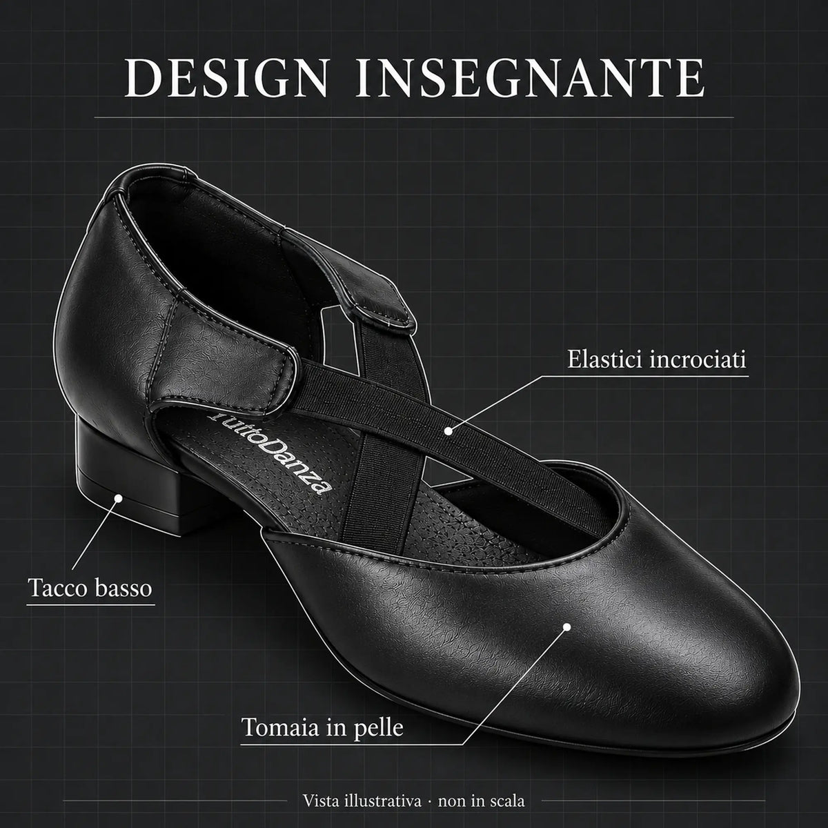 TuttoDanza - Scarpe da Ballo Donna in Vera Pelle per Balli di gruppo Carattere Social Dance design scarpa | Punto Fitness Potenza