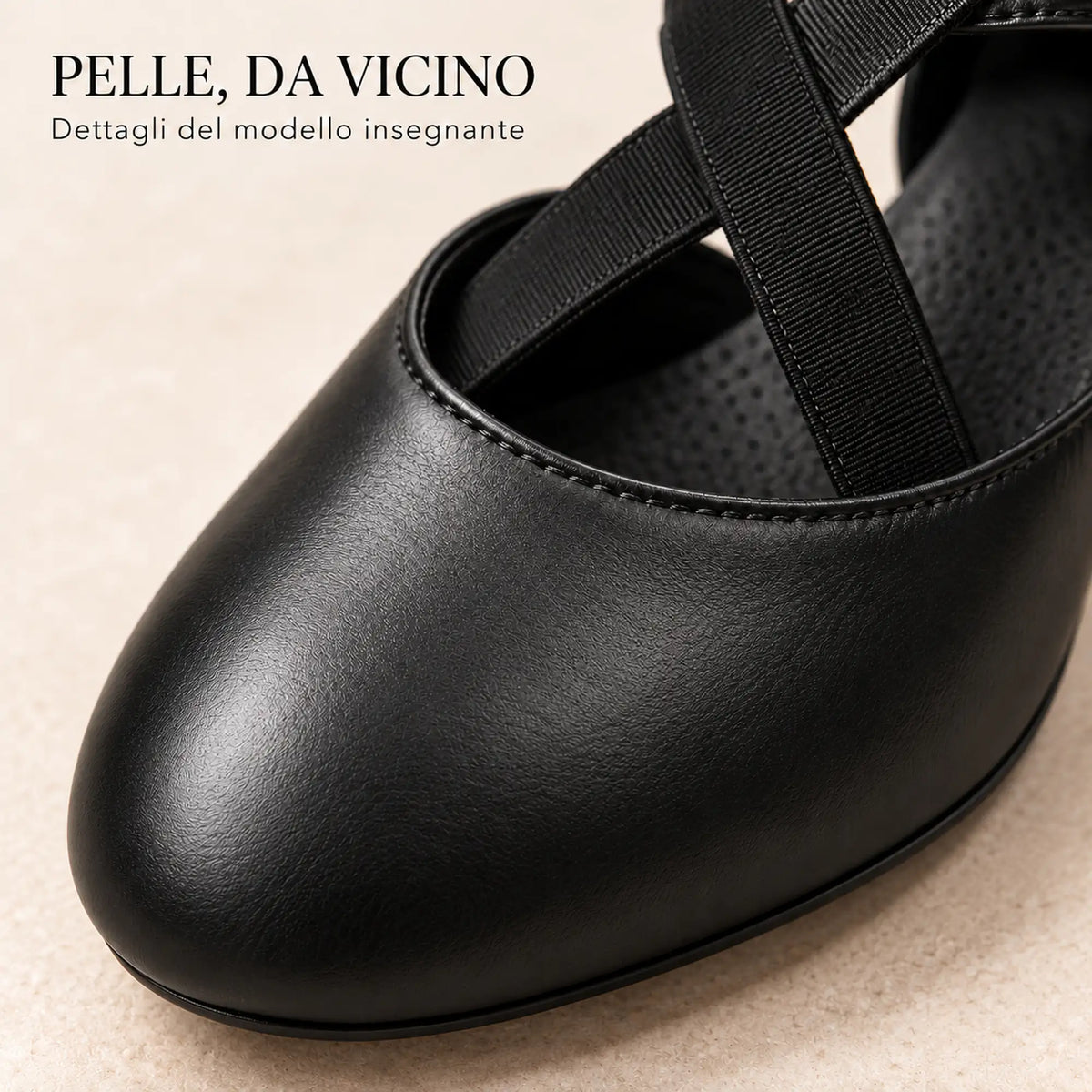 TuttoDanza - Scarpe da Ballo Donna in Vera Pelle per Balli di gruppo Carattere Social Dance dettaglio punta scarpa | Punto Fitness Potenza
