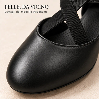 TuttoDanza - Scarpe da Ballo Donna in Vera Pelle per Balli di gruppo Carattere Social Dance dettaglio punta scarpa | Punto Fitness Potenza