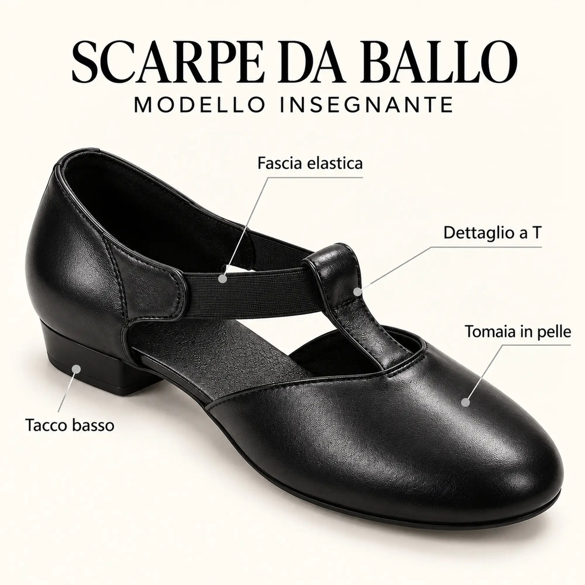 TuttoDanza - Scarpe da Ballo Donna in Vera Pelle per Balli di gruppo Pizzica Swing caratteristiche | Punto Fitness Potenza