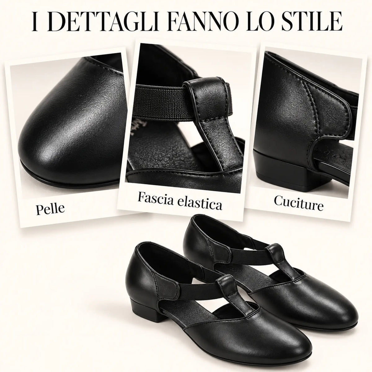 TuttoDanza - Scarpe da Ballo Donna in Vera Pelle per Balli di gruppo Pizzica Swing dettagli | Punto Fitness Potenza